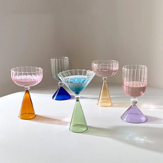 Glass Ice Cream Cup Colorful Cocktail Cup