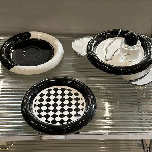 Ceramic Plate Jewelry Snack Tray Tableware Kitchen